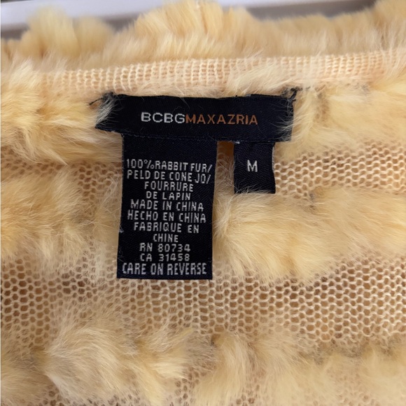 BCBGMaxAzria Cream Rabbit Fur Jacket - Picture 11 of 14